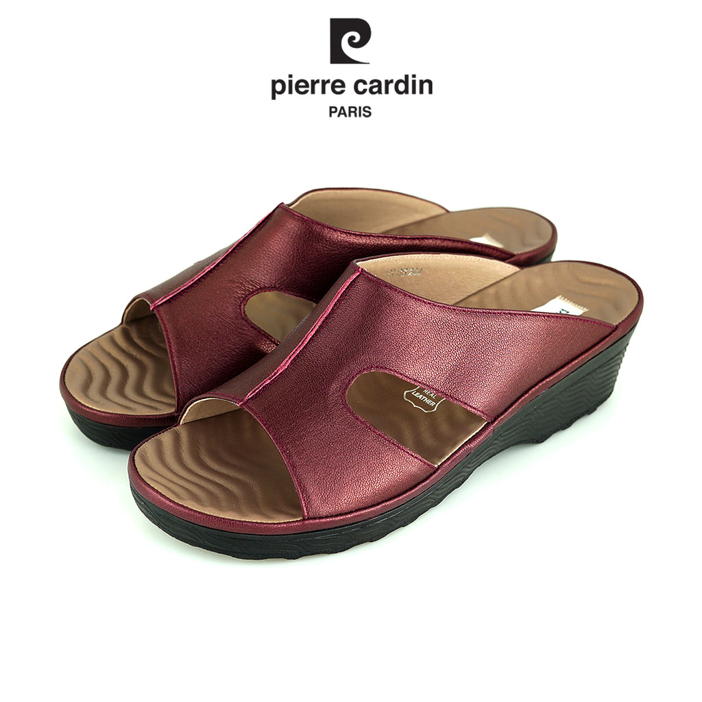 Pierre Cardin အမျိုးသမီးခြေနင်း၊ စစ်မှန်သောသားရေ၊ နူးညံ့ပြီး သက်တောင့်သက်သာရှိသော၊ ကြိုးများပါသော စတိုင်လ်၊ အညိုဖျော့ဖျော့၊ မော်ဒယ် 21SS244 
