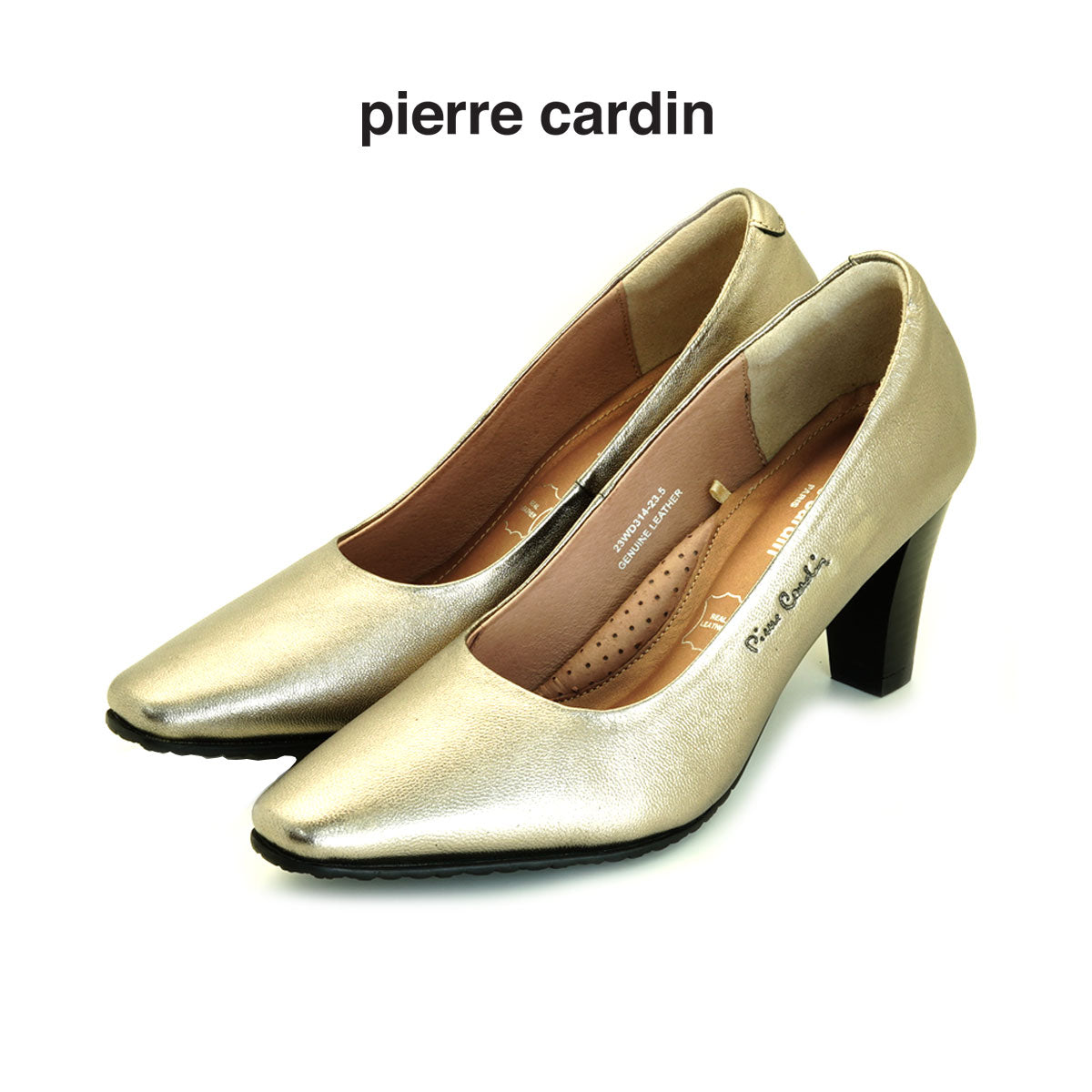 Pierre Cardin အမျိုးသမီး ဒေါက်မြင့်ဖိနပ် Pumps၊ နူးညံ့ပြီး သက်တောင့်သက်သာရှိသော၊ စစ်မှန်သောသားရေ၊ ကြေးရွှေရောင်၊ အရွယ်အစား 23WD314