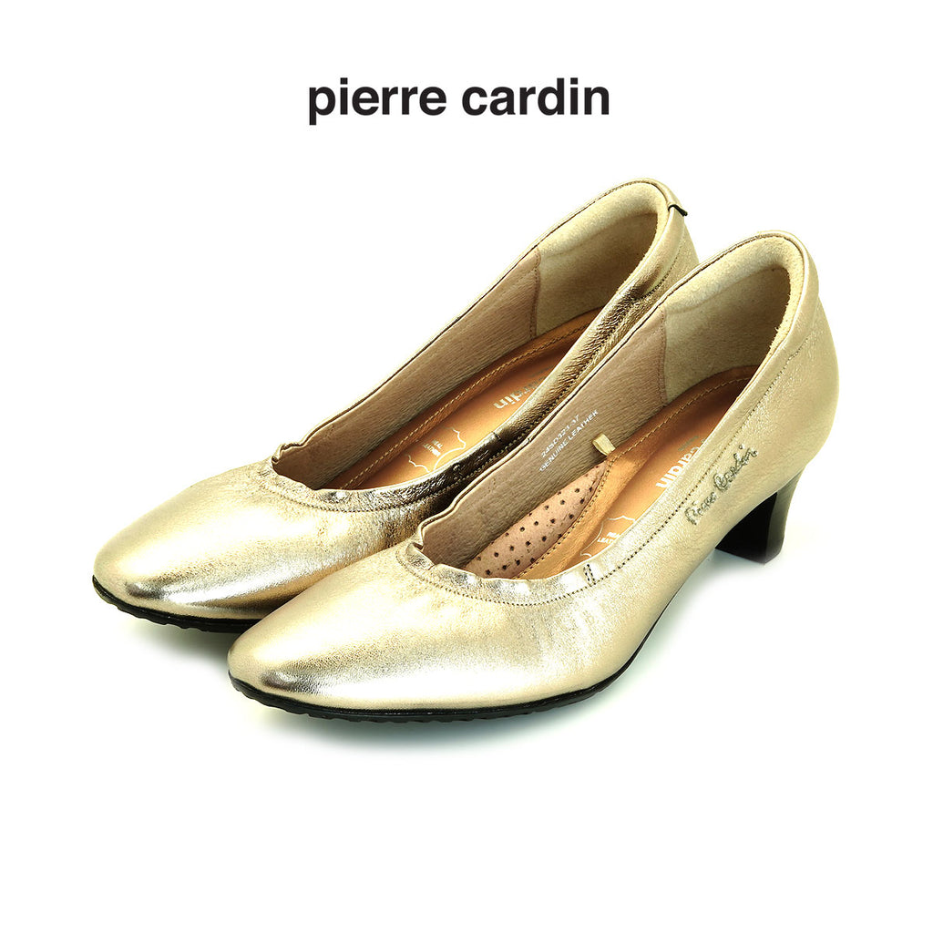 Pierre Cardin အမျိုးသမီးဖိနပ်၊ ဒေါက်မြင့်ဖိနပ်များ၊ ပန့်များ၊ သားရေစစ်စစ်ဖြင့်ပြုလုပ်ထားသည့် နူးညံ့ပြီး သက်တောင့်သက်သာရှိသော၊ တောက်ပသောအနက်ရောင်၊ မော်ဒယ် 24SD323 